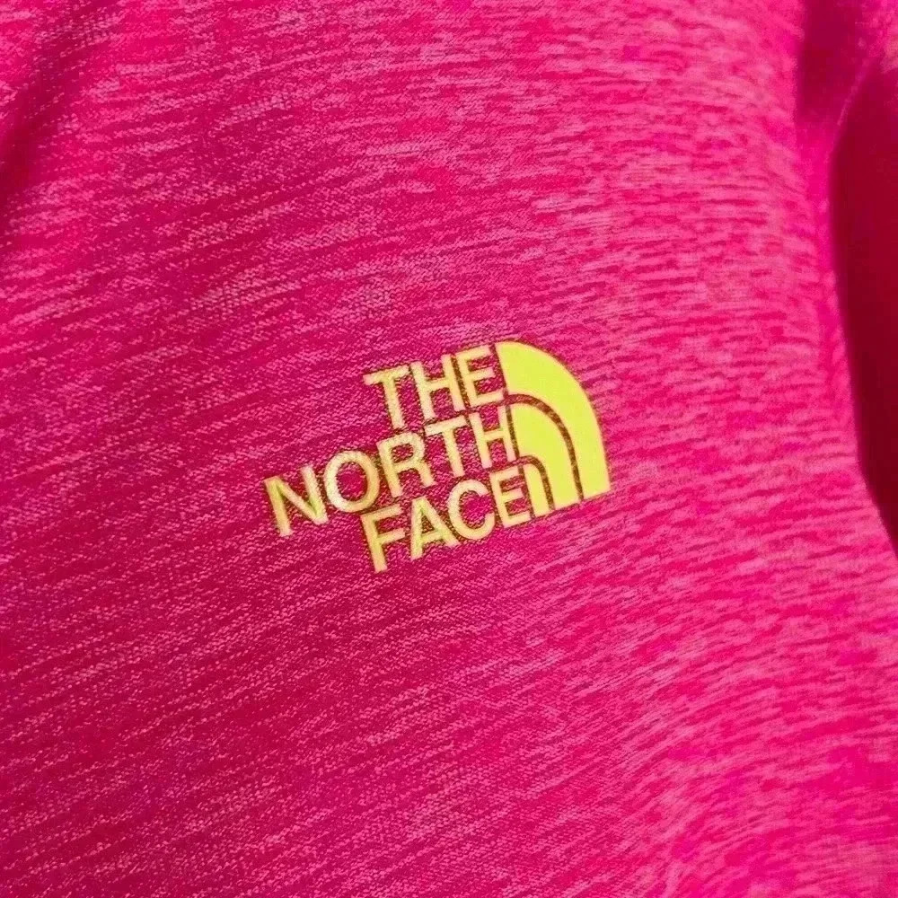 The North Face Quarter Zip Women’s Medium Pink/neon yellow 1/4 Zip long sleeve - Picture 2 of 12